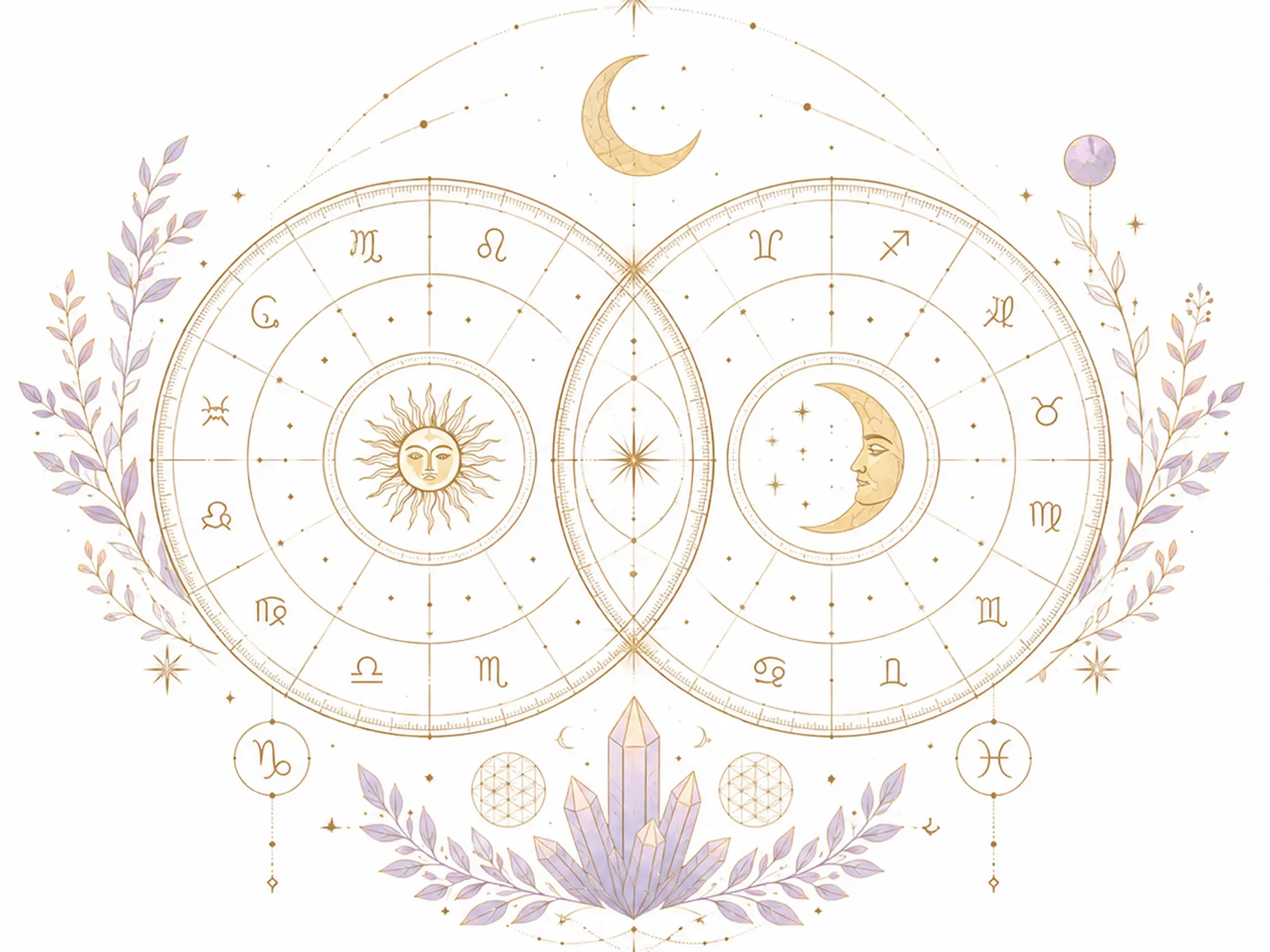 Synastry chart illustration